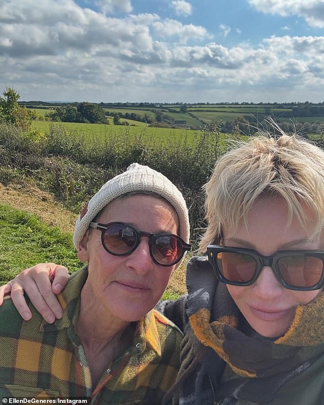 The 67-year-old former talk show host moved across the pond with her celebrity wife Portia De Rossi, 52, to escape the 'perils' of Trump's America, but it wasn't plain sailing. Their new home was surrounded by floodwater, prompting them to move to a new mansion