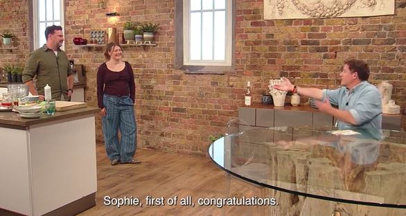 Matt Tebbutt congratulating a guest on Saturday Kitchen.