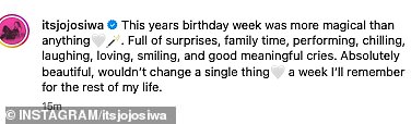 On Wednesday JoJo shared intimate snaps with Chris to her Instagram page as they spent time together on her birthday