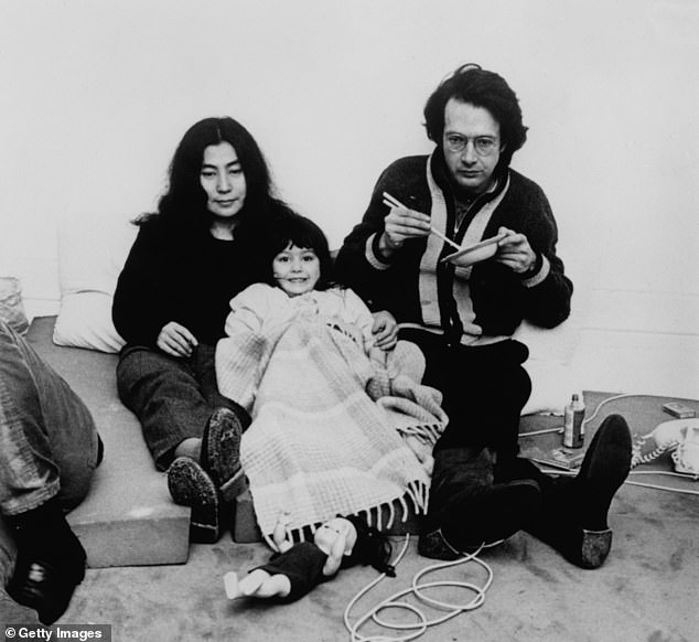 Kyoko was born in August 1963 to Yoko and her second husband, American filmmaker Anthony Cox (pictured alongside Kyoko and Yoko)