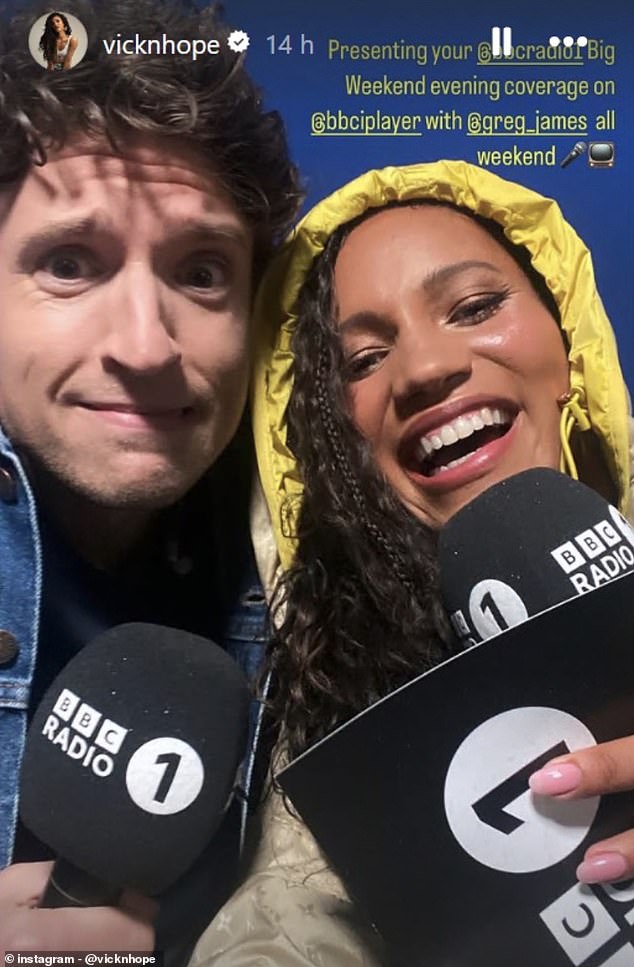 The mum-to-be also had a chance to catch up with her fellow co-presenters Arielle Free, Greg James (pictured) and Lauren Layfiedl