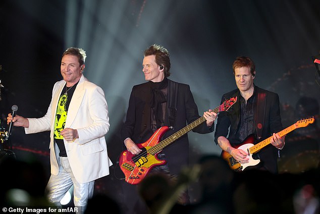 On Thursday, Simon reunited with bandmates John Taylor and Dom Brown for a show-stopping performance at the amfAR Gala during Cannes Film Festival