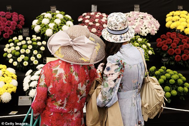 Visitors admire the stands at the RHS Chelsea Flower Show