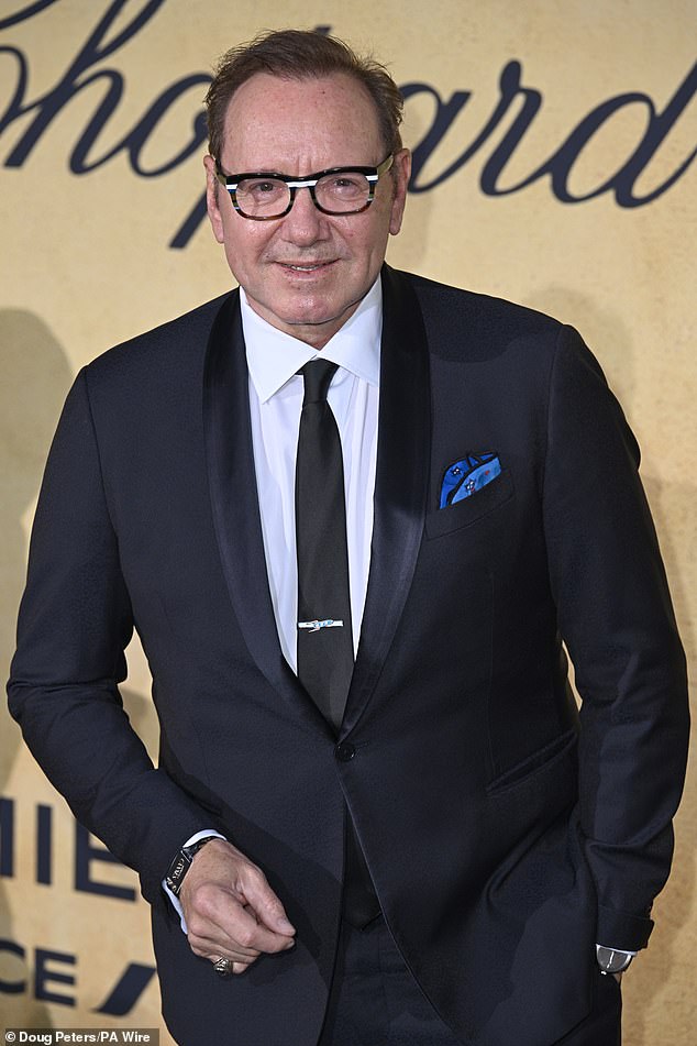 Kevin Spacey is pictured above attending the 31st amfAR Gala during the 78th Cannes Film Festival in Cannes, France