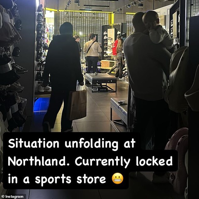 Stores locked down with customers left waiting inside for authorities to respond to the incident