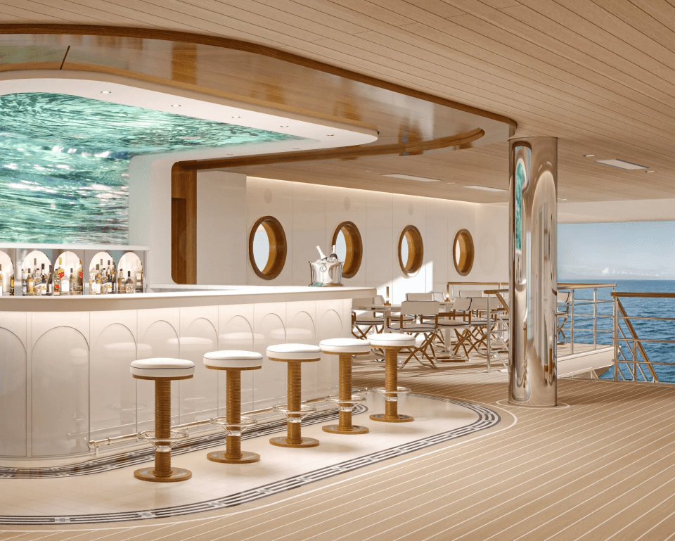 Illustration of a bar on a superyacht.