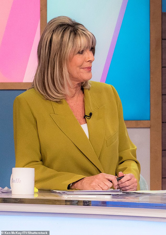 It comes after Ruth finally ditched her wedding ring almost a year after announcing her split from Eamonn - pictured on Loose Women on Monday