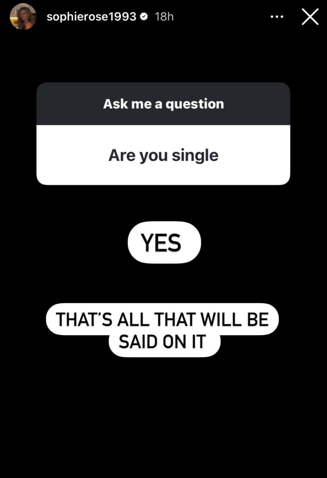Instagram Q&A: "Are you single?" answered "Yes."