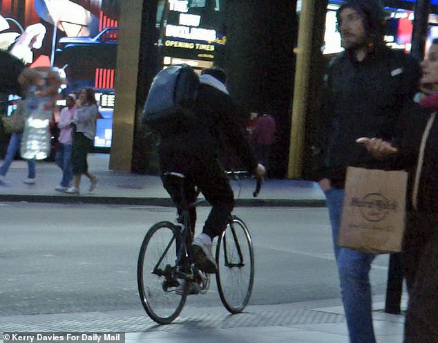 Unbeknownst to the thief, MailOnline reporters were on hand monitoring the bike and filming the moment it was taken
