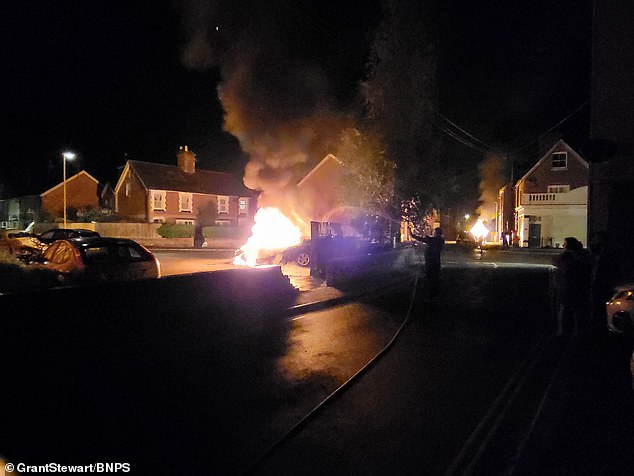 This picture shows another vehicle which was touched during the attack in the quaint Dorset town