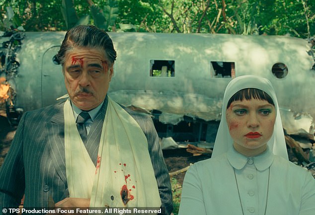 And it has clearly paid off, with Mia already having several award wins under her belt ahead of landing a coveted lead role in The Phoenician Scheme opposite acting titans like Benicio del Toro, Tom Hanks, Scarlett Johansson and Benedict Cumberbatch (seen in film with Benicio)