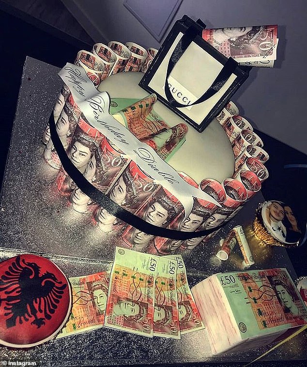Images posted on the Instagram page of gangs include a cake made from £50 notes