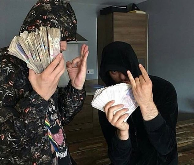 Albanian gang members are not afraid to show off their ill-gotten gains, often posing with wads of cash