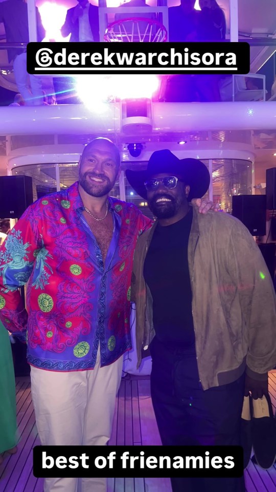 Tyson Fury and Anthony Joshua on a yacht.