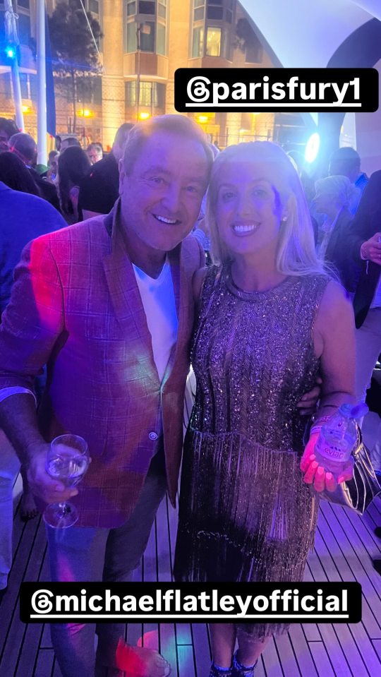 Tyson Fury and his wife Paris at an event with Michael Flatley.