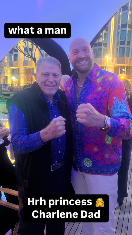 Tyson Fury with HRH Princess Charlene's father.