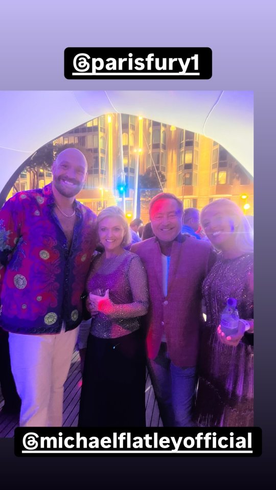 Tyson Fury and his wife Paris with Michael Flatley and another woman.