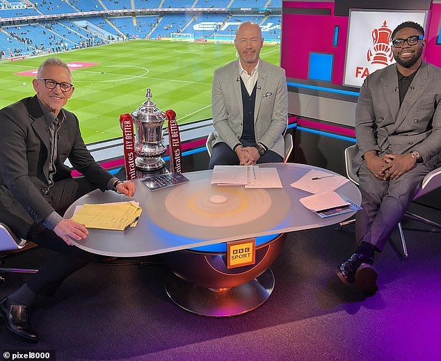 Mr Lineker will be joined on tonight's show by close pals and pundits Alan Shearer (centre) and Micah Richards (right)