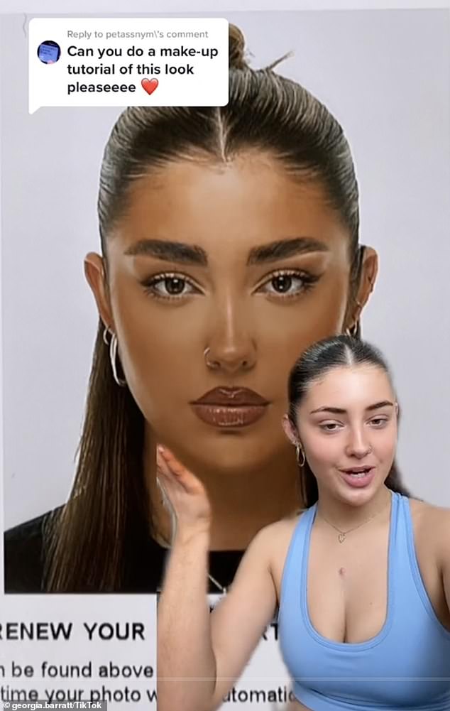 Influencer Georgia Barratt previously shared her passport snap makeup look, which gained over 1.7 million views on her TikTok @georgia.barratt