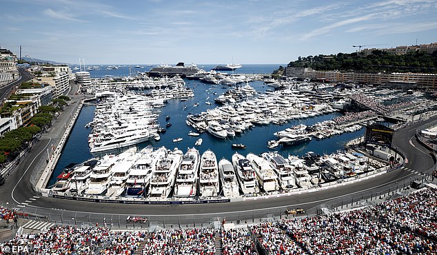 Bezos' yacht was far from the only one moored up in Monaco's harbor on race weekend