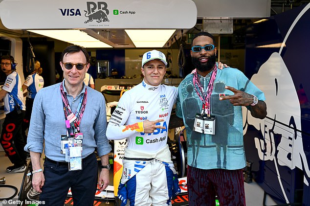 NFL star Odell Beckham Jr (right) poses with F1 driver Isack Hadjar before Sunday's race