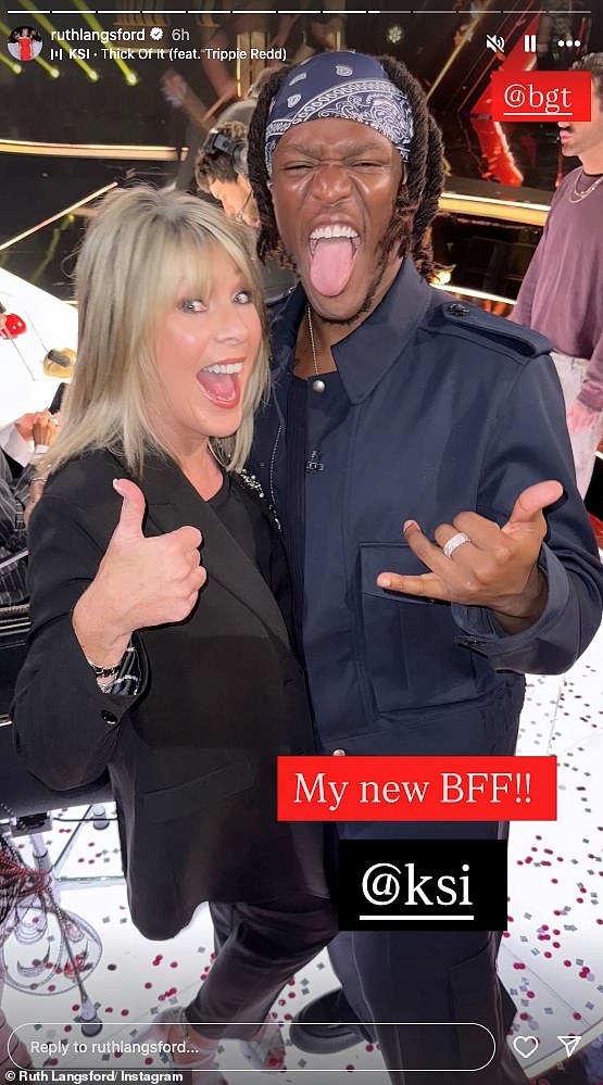 In another picture, Ruth beamed as she posed with YouTuber and judge KSI