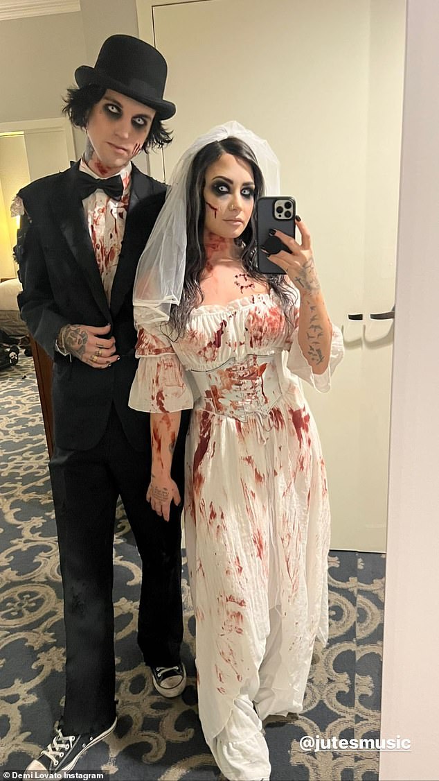 Back in 2022, Lovato and Jutes dressed up as a zombie bride and groom for Halloween