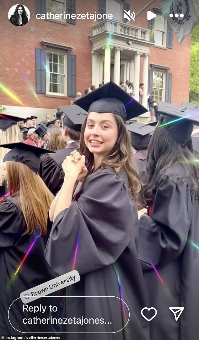 The proud actress mum went on to share several Instagram stories on Sunday, including footage of their daughter in her graduation robes