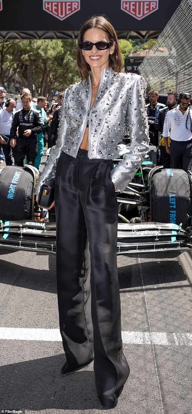 Brazilian model Izabel Goulart also made DailyMail.com's best dressed list. She left little to imagination in a pair of black dress pants and a metallic, silver jacket that was completely covered in diamonds. It was only partly zipped, and her black bra underneath poked through