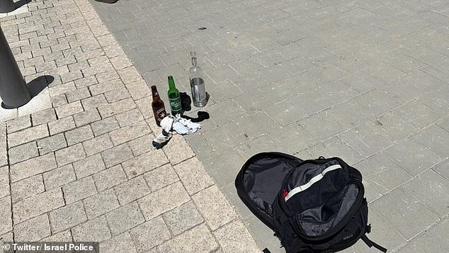 Investigators found three Molotov cocktails inside his bag outside of the embassy (pictured) then tracked him down to his hotel and arrested him