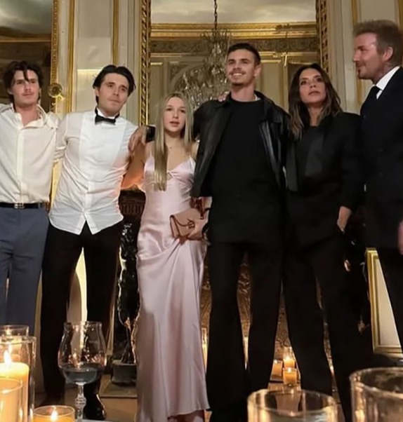 Photo of the Beckham family.