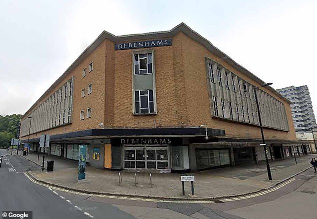 Southampton's Debenhams (pictured in July last year) has been torn down to make way for a 17-storey block of flats