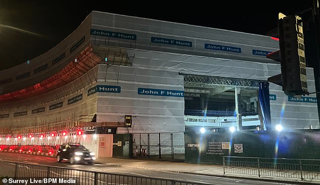 Guildford's Debenhams (pictured in March) is in the process of being demolished to make way for 185 homes as well as business spaces and restaurants