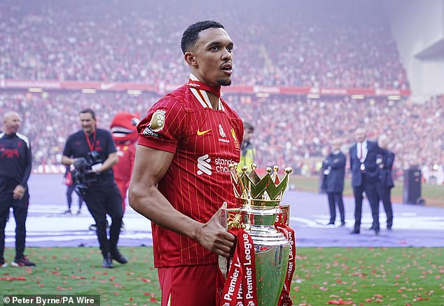 The Liverpool star cut an emotional figure as he paraded around the stands in Liverpool