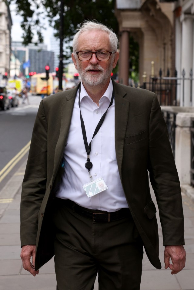 Jeremy Corbyn walking in Westminster.
