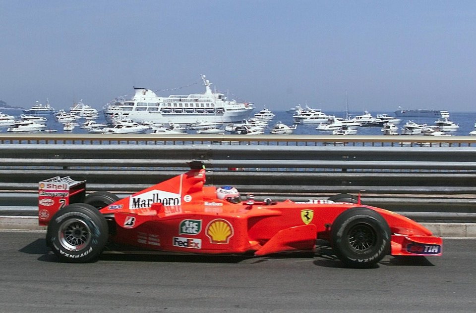Rubens Barrichello's Ferrari at the Monaco Grand Prix.