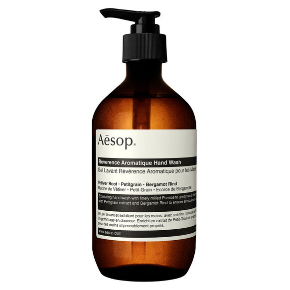Aesop Reverence Aromatique Hand Wash bottle.