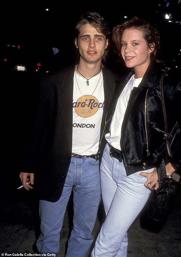 The young were regularly papped on the town together - pictured February 1990