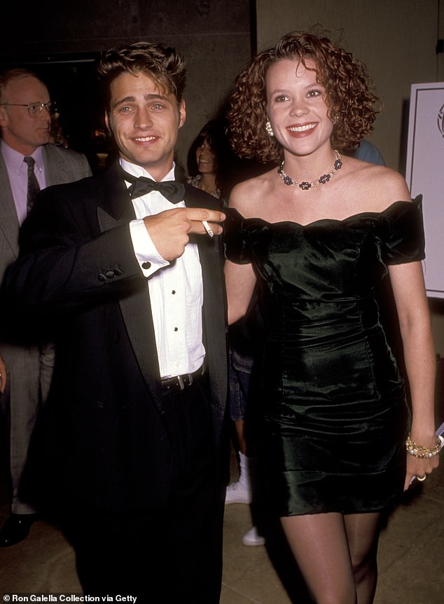 Her storybook romance with future teen heartthrob Jason Priestley of Beverley Hills, 90210 fame got her her first taste of worldwide stardom - and huge heartbreak - pictured June 1991