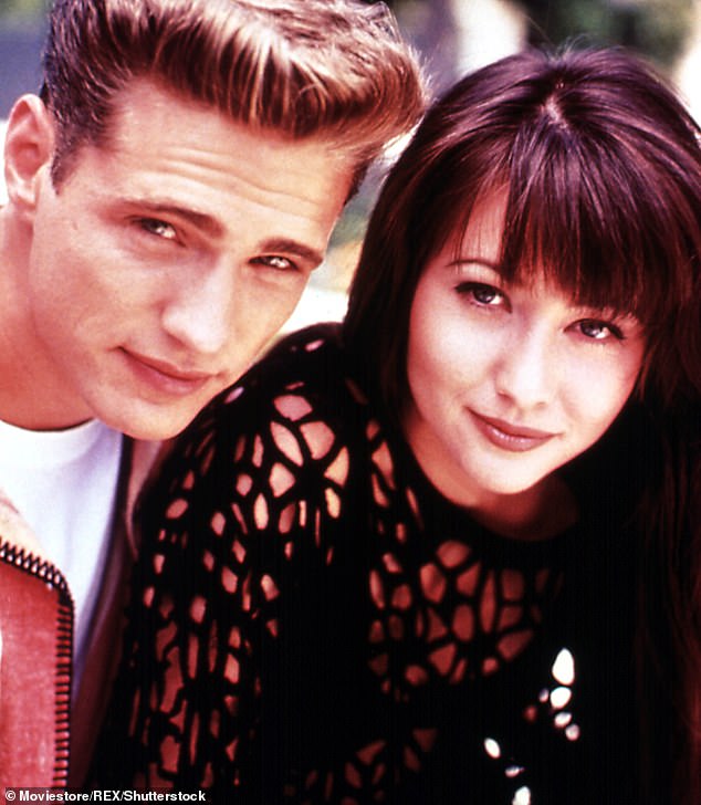 Priestley would go onto romance his on-screen sister Shannen Doherty - pictured 1990