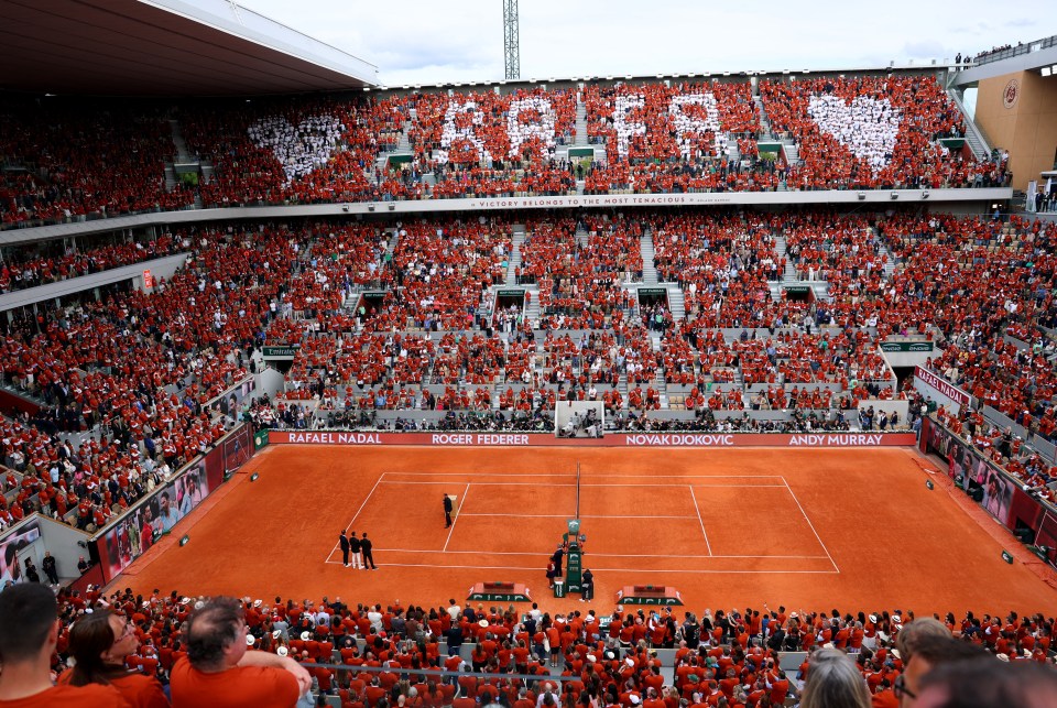Tribute to Rafael Nadal at the French Open.