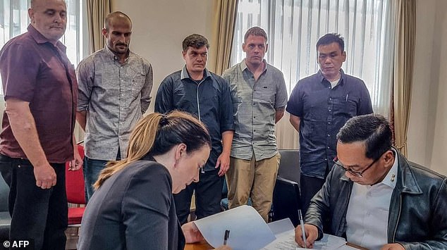 It comes after the remaining members of the Bali Nine returned to Australia (pictured, left to right, Martin Stephens, Michael Czugaj, Scott Rush, Matthew Norman, and Si Yi Chen)