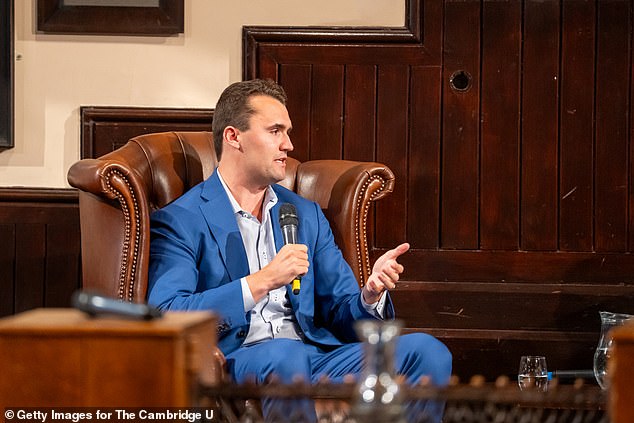 Political commentator and Trump ally Charlie Kirk (pictured) was made aware of Connolly's ordeal after a visit to the UK and vowed to get the US State Department involved in the process
