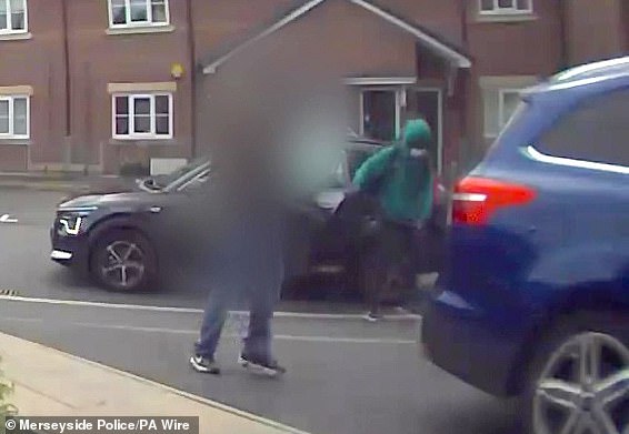 Rudakubana’s father, Alphonse (left), pleaded with a taxi driver not to drive his son (in green hoodie) – who was hellbent on violence – away, thereby stopping his son’s first planned attack