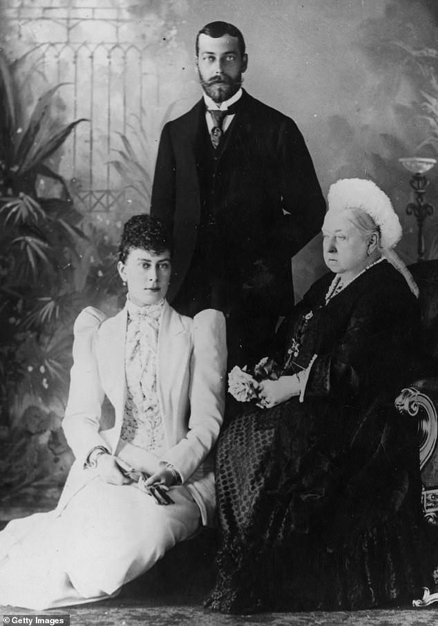 Queen Victoria with a then-Princess Mary and Prince George in 1893. During their long lives both Queen Victoria and Queen Mary lived to see massive societal changes in the United Kingdom