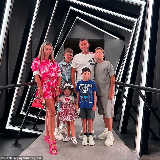 The mum [pictured with husband Michael O'Neil and her four youngest children] said she told her older kids who were old enough to understand that she had cancer