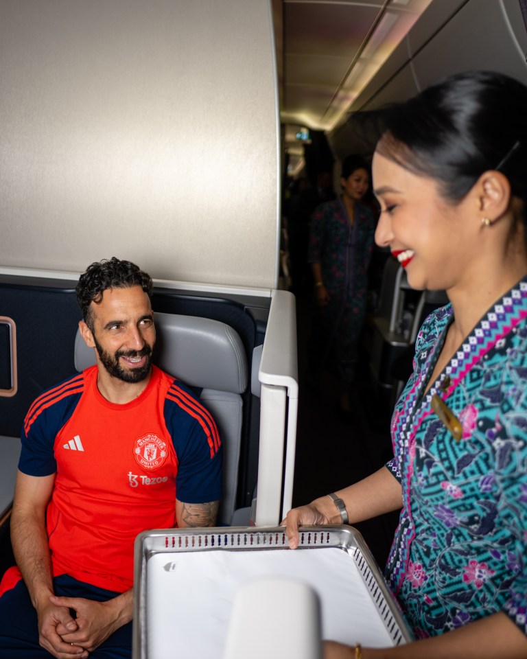 Ruben Amorim of Manchester United on a flight.
