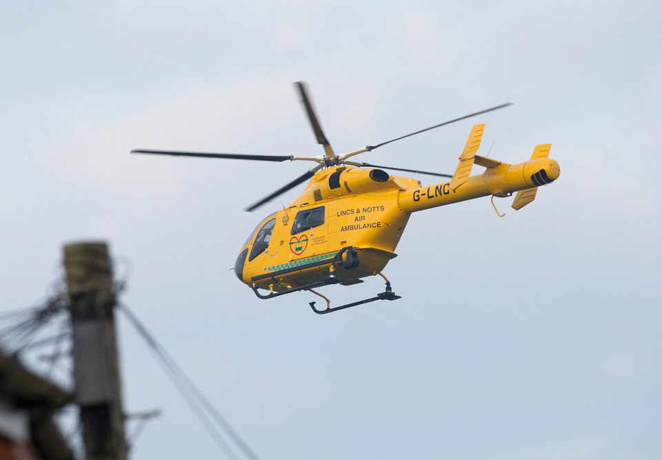 Lincolnshire and Nottinghamshire Air Ambulance in flight.