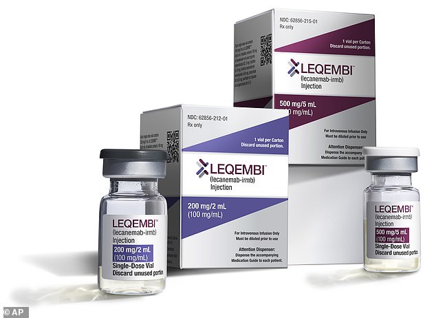 Lecanemab (pictured) and donanemab are currently only available to Brits who can afford to pay around £60,000 privately every year at select clinics