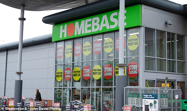 In February this year, Homebase said it would shut 33 more stores. Pictured: The last Homebase store in North Wales which started the process of closing down in January 2020